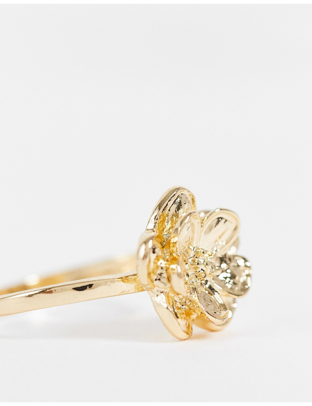 Topshop flower ring in gold