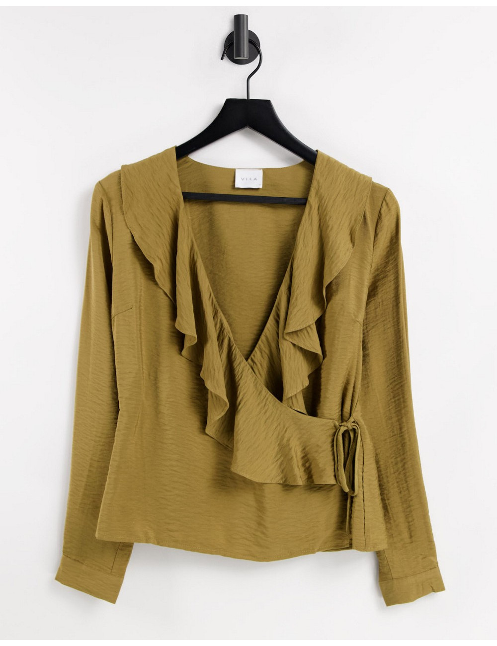Vila ruffle blouse in brown