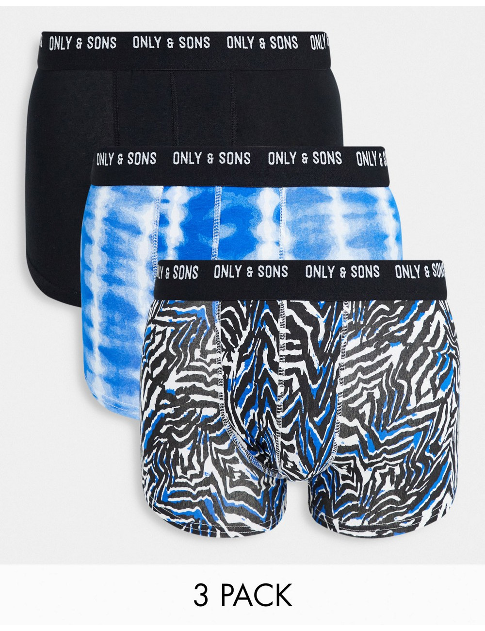 Only & Sons 3 pack trunks...