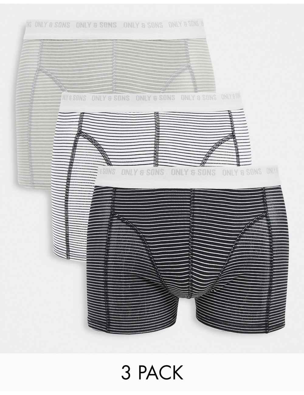 Only & Sons 3 pack stripe...