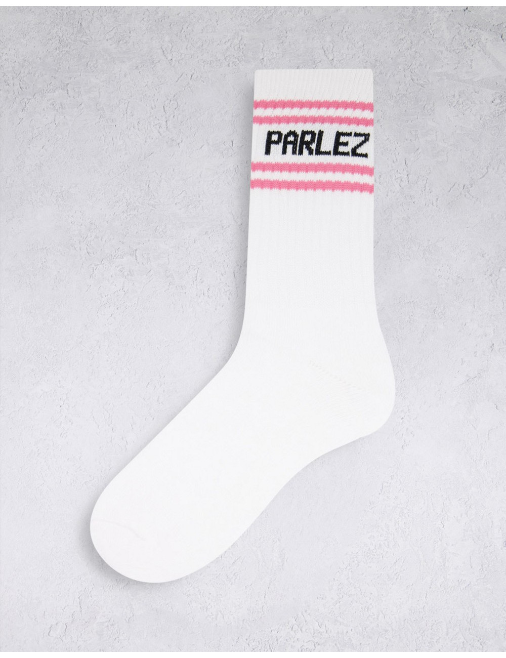 Parlez rode socks with pink...
