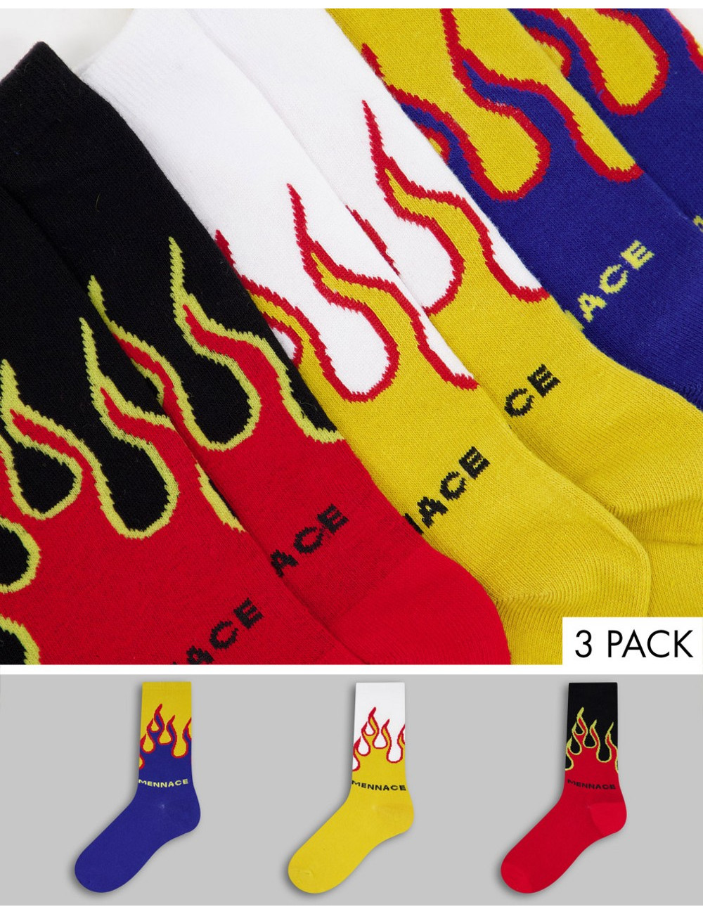 Mennace 3 pack socks with...