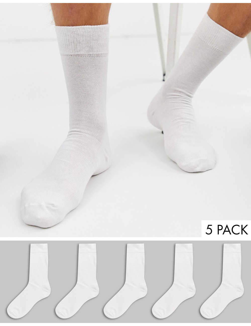 New Look socks in white 5 pack
