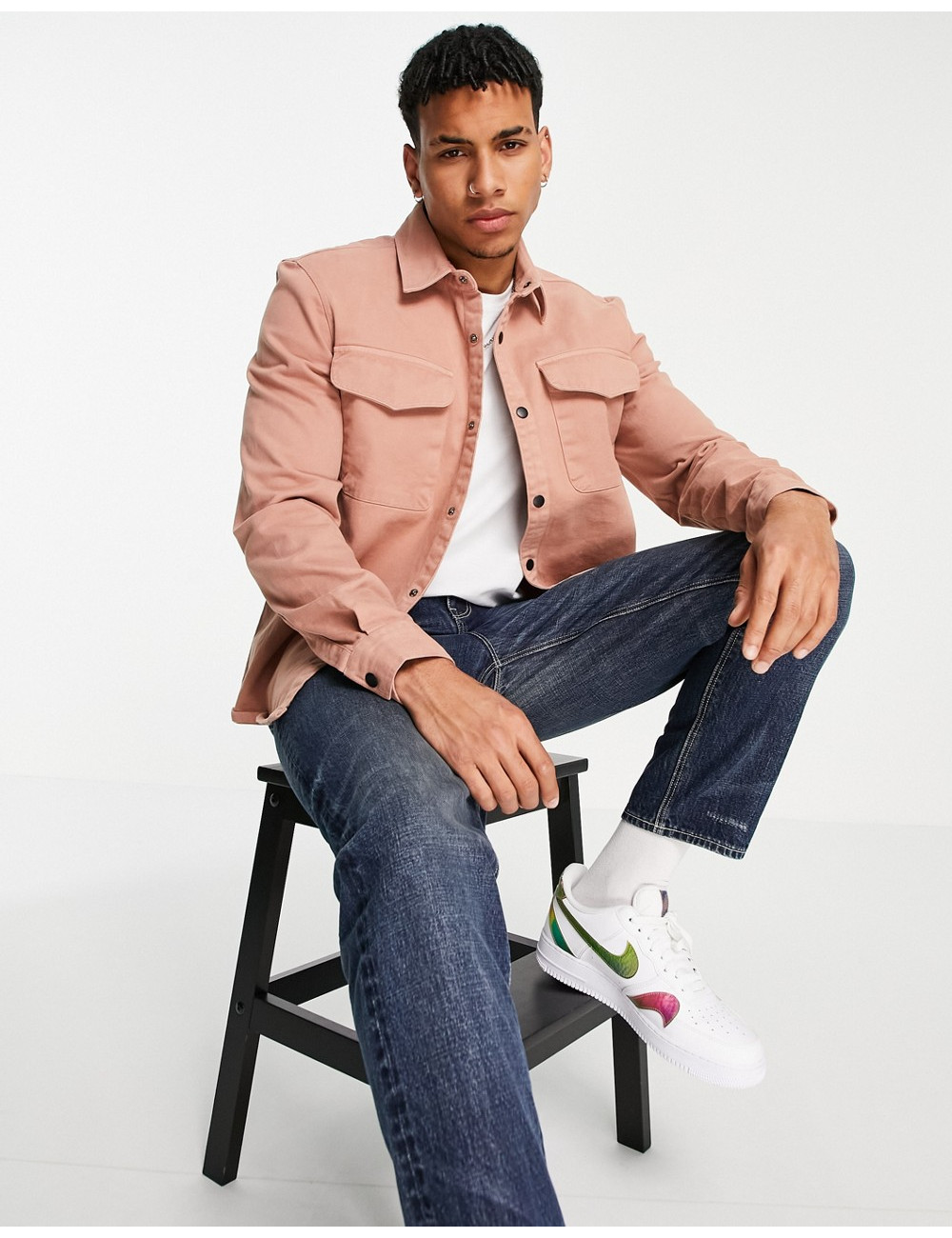River Island overshirt in pink