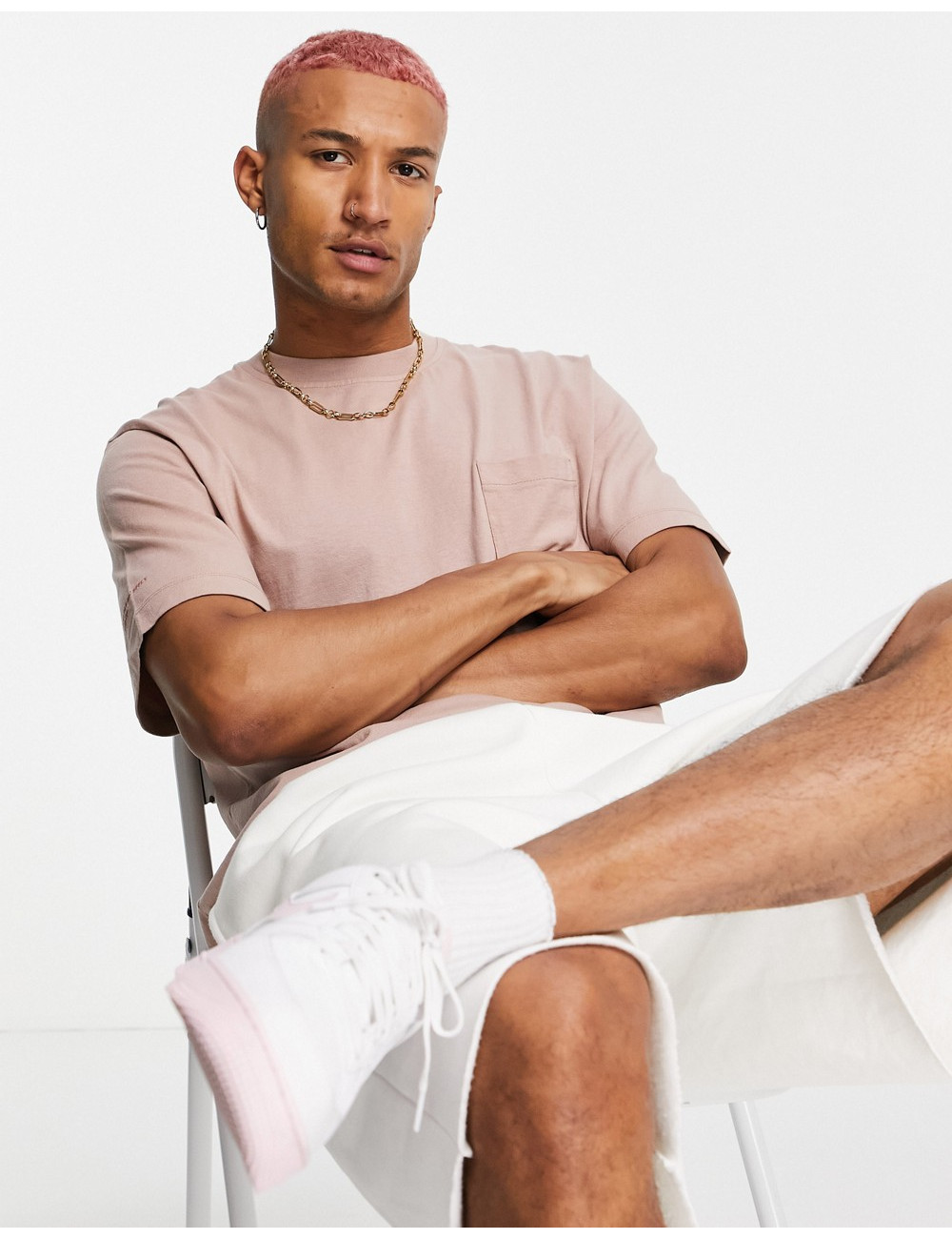 Pull&Bear boxy t-shirt in pink