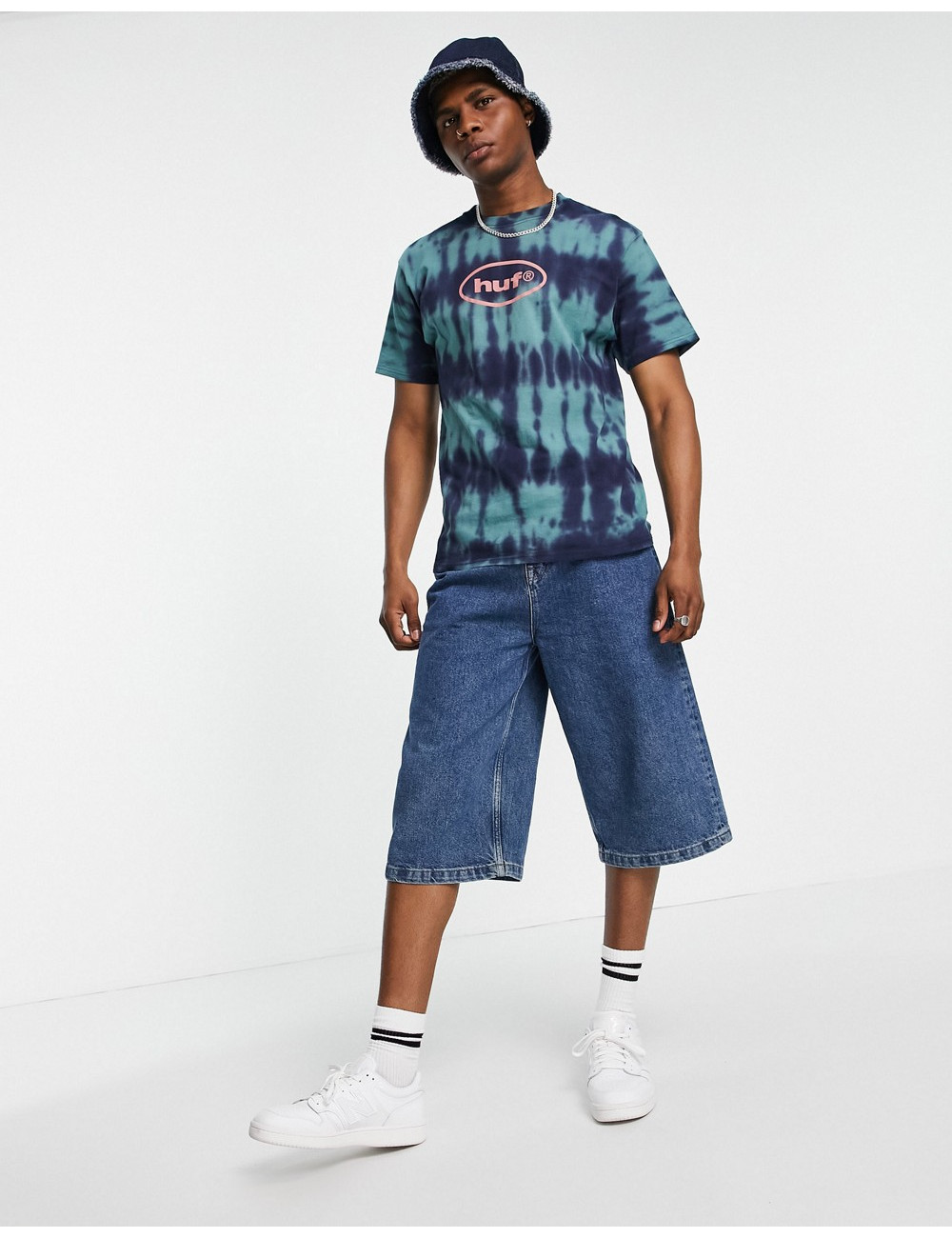 HUF tie dye t-shirt in navy