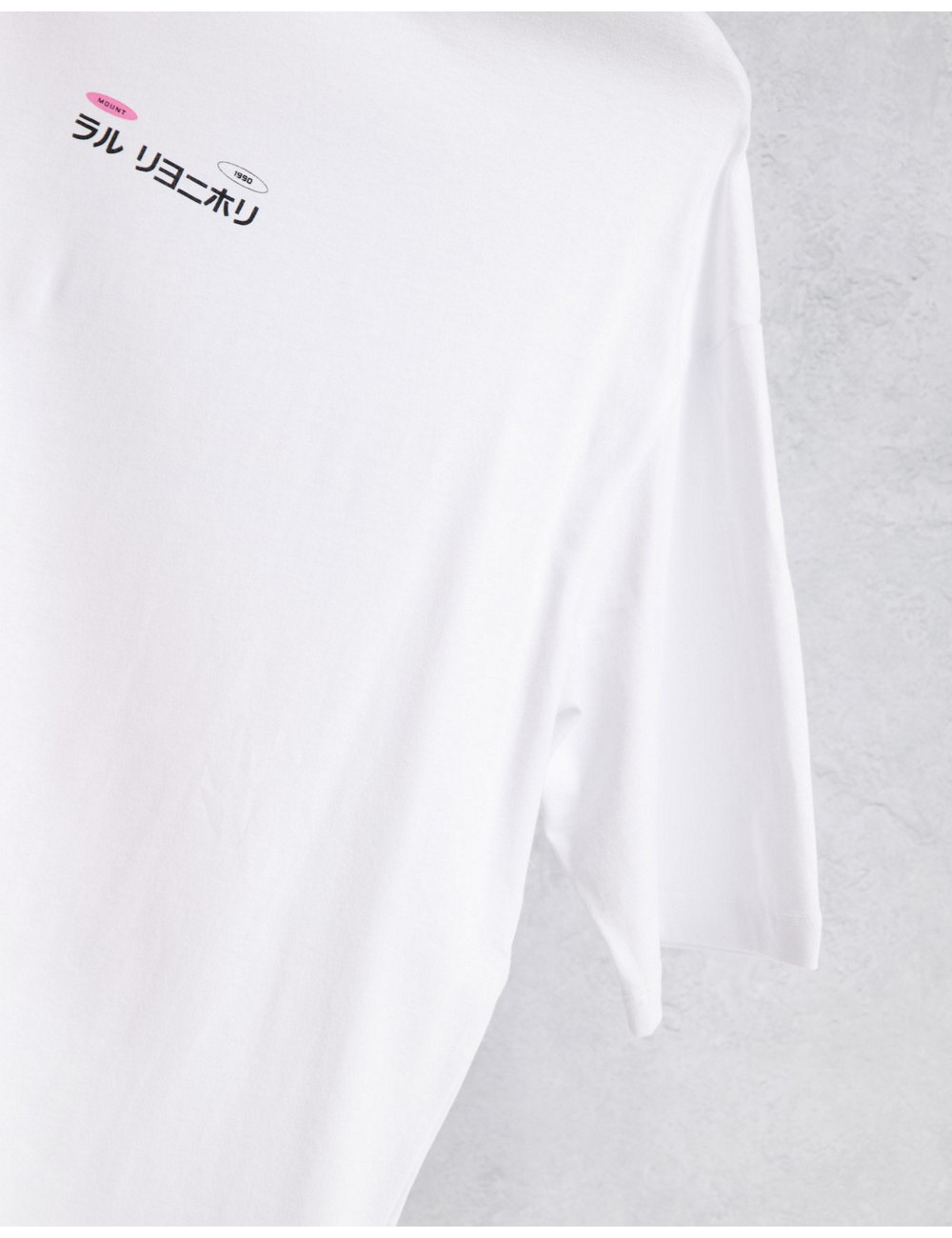 Jack & Jones Originals oversized t-shirt with mountain back print in white