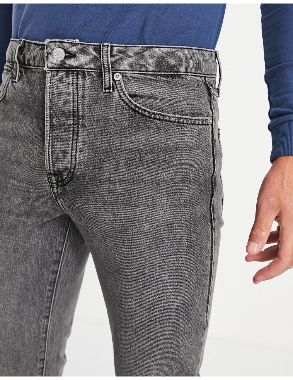 Topman straight jeans in grey