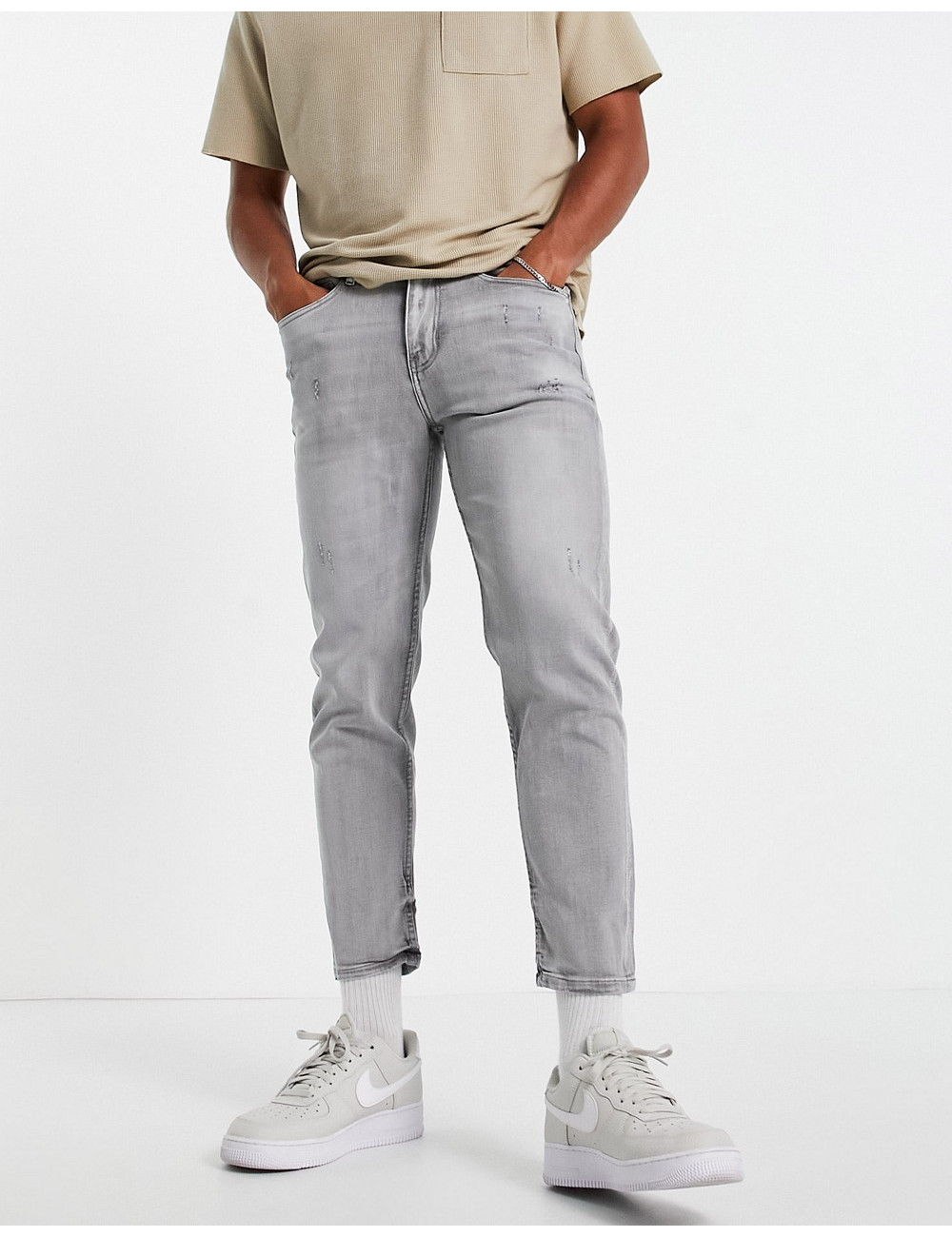 New Look slim crop jeans in...