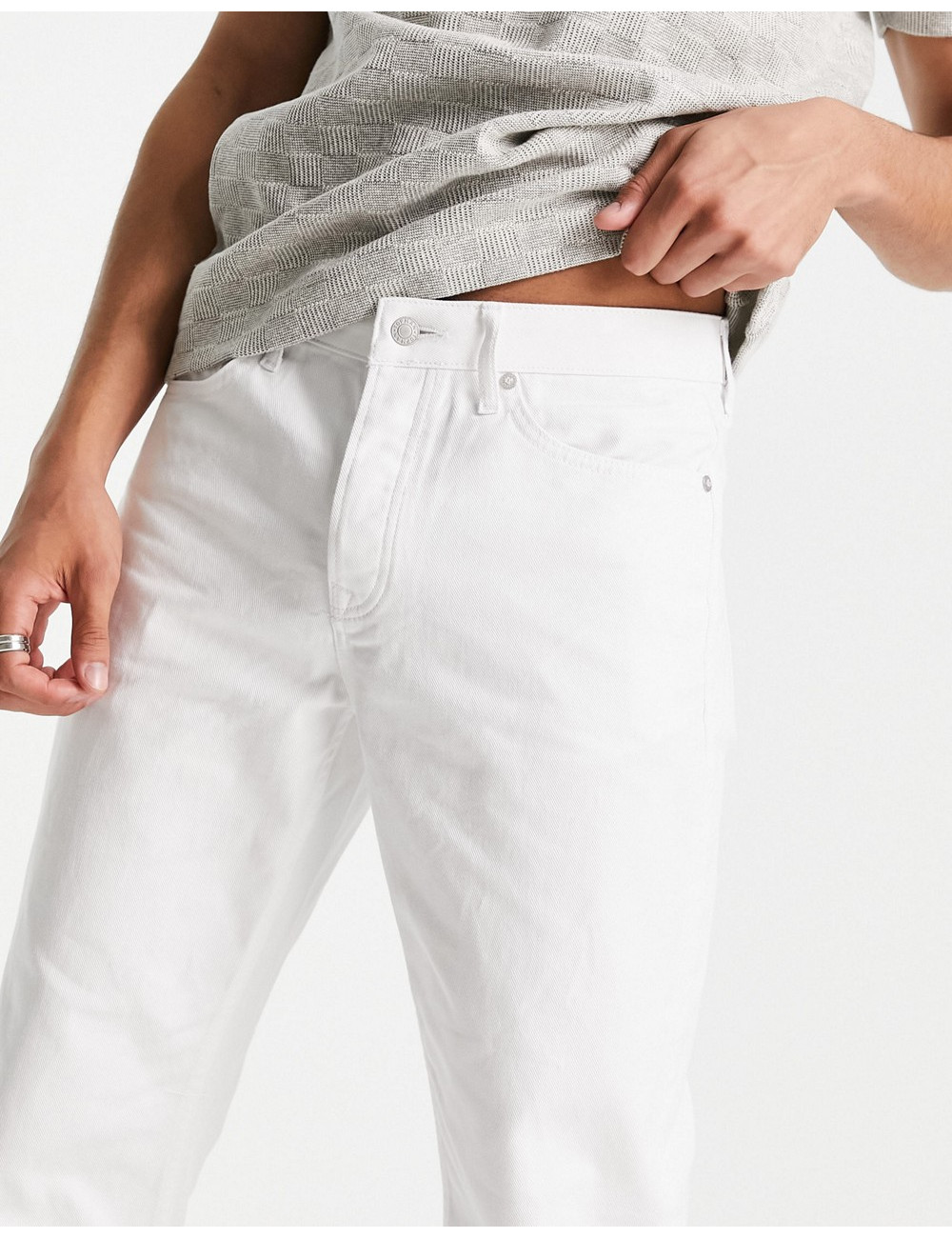 Topman relaxed jeans in white