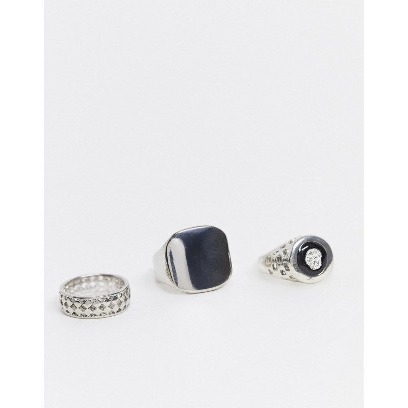 SVNX pack of 3 silver rings