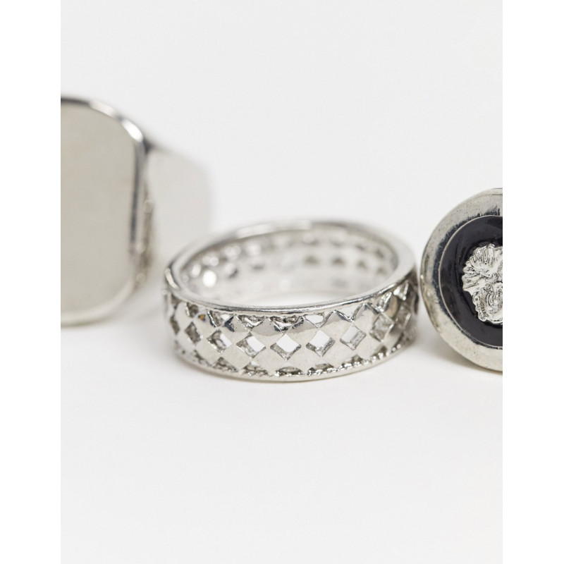 SVNX pack of 3 silver rings