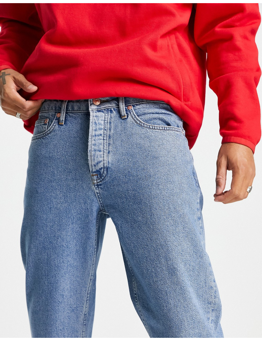 Topman relaxed jeans in mid...