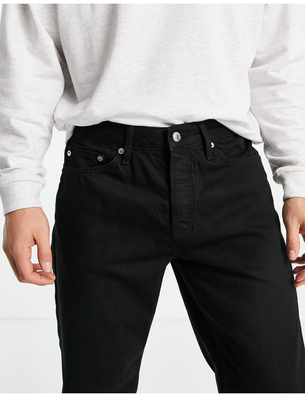 Topman relaxed jeans in black