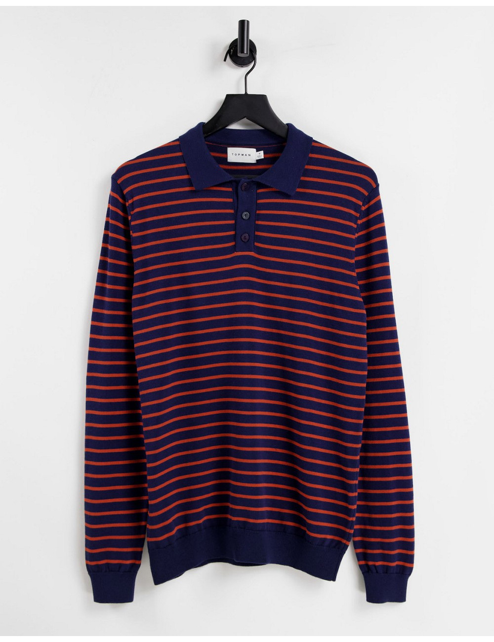 Topman knitted stripe polo...