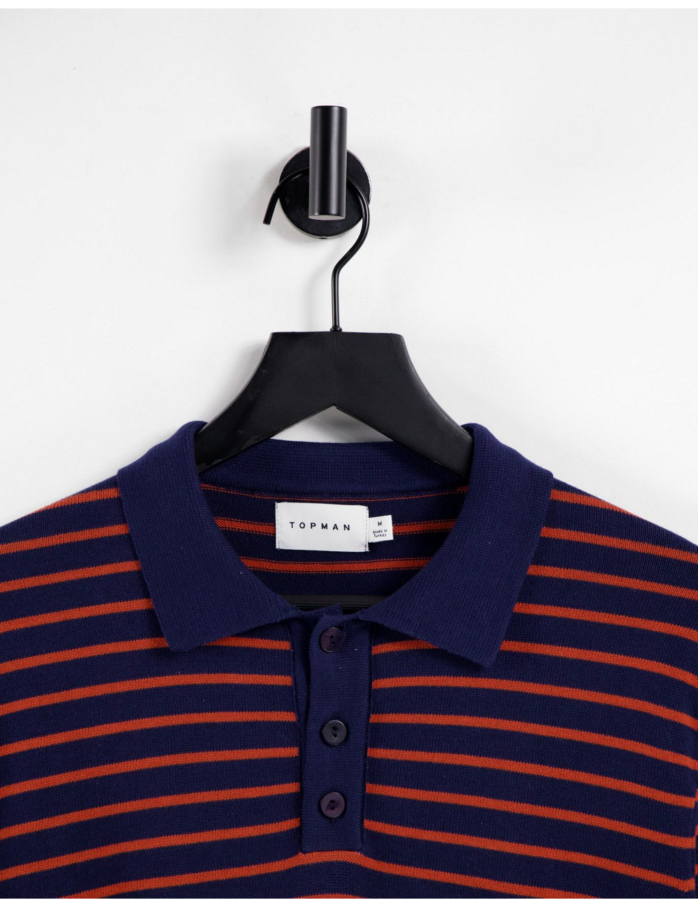 Topman knitted stripe polo...