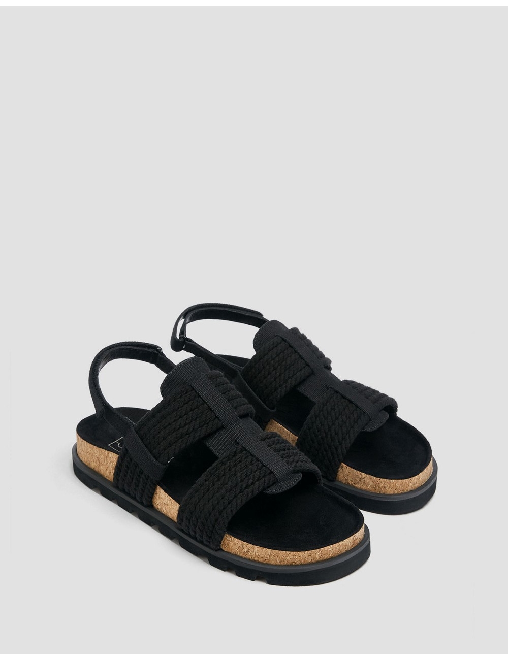 Pull&Bear rope sandal in black