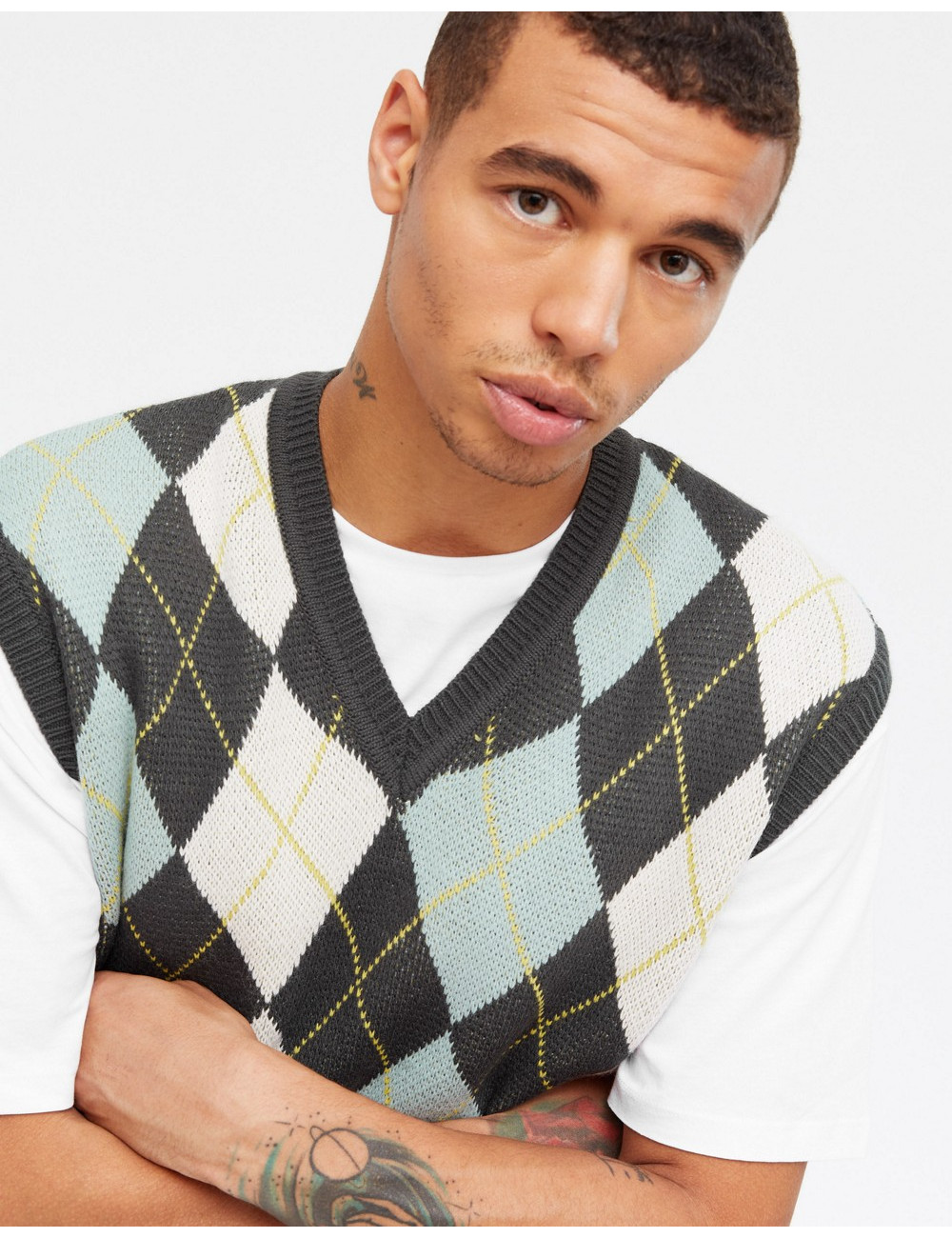 New Look knitted argyle...