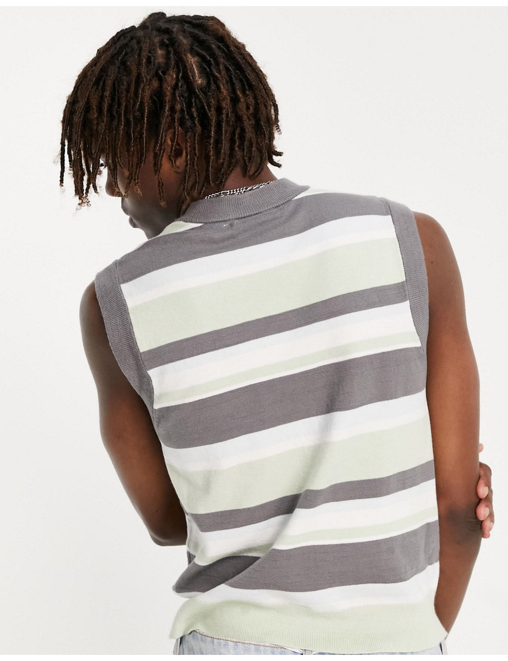 COLLUSION striped knitted tank