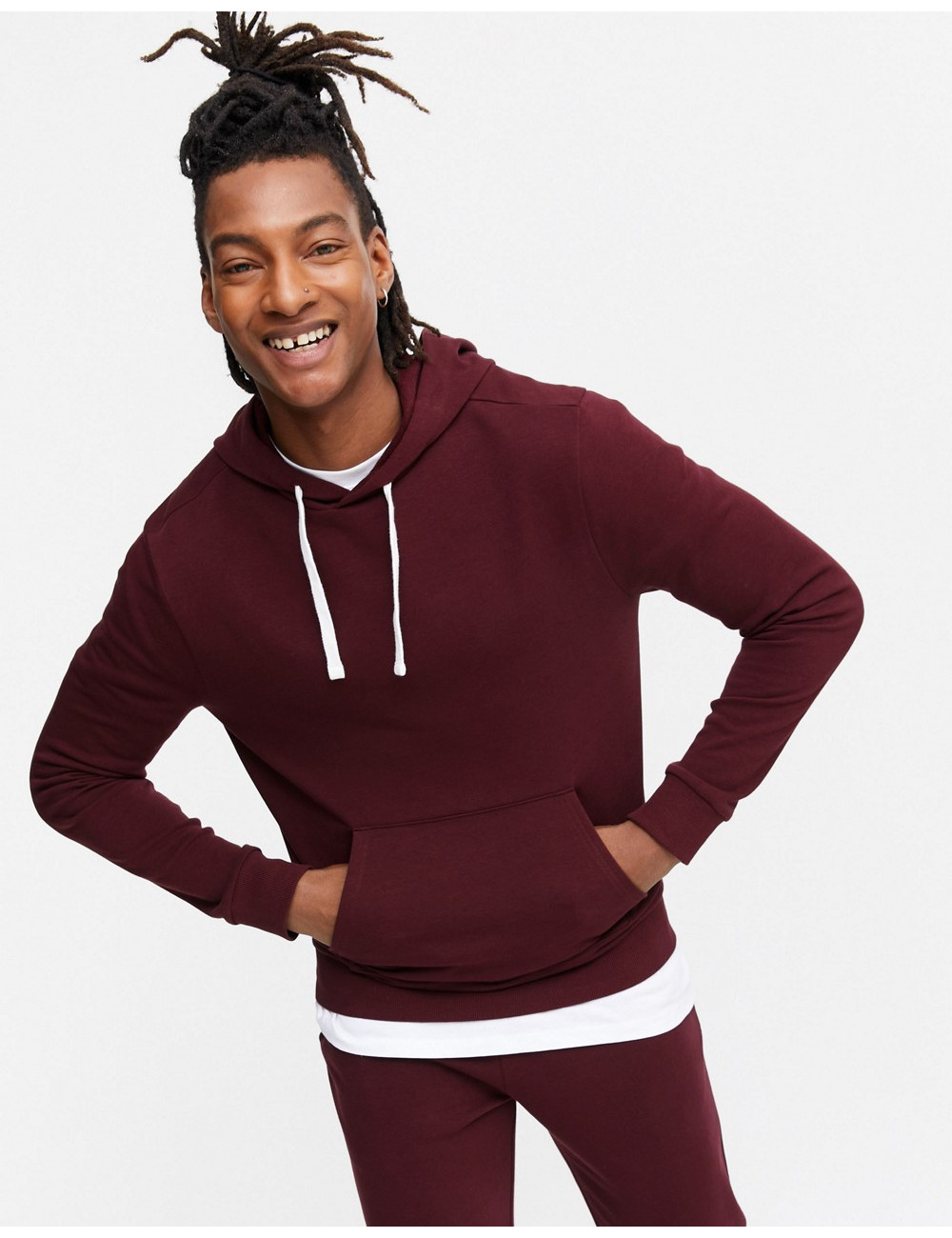 New Look hoodie in burgundy