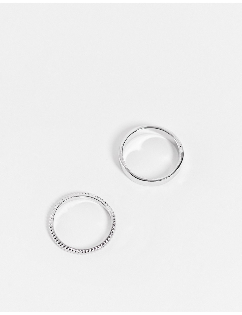 DesignB 2 pack rings in silver