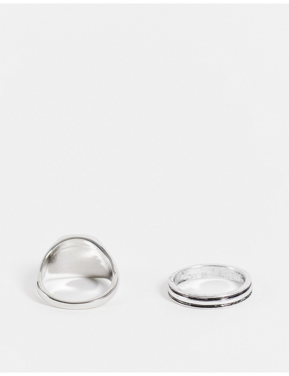DesignB 2 pack rings in silver