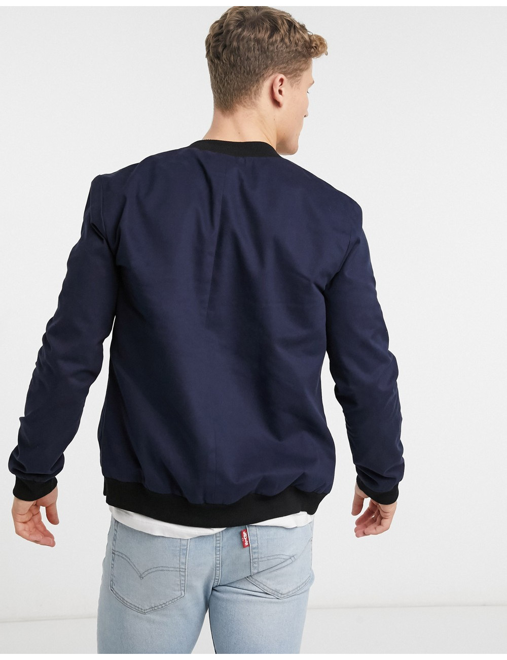 New Look cotton bomber in navy