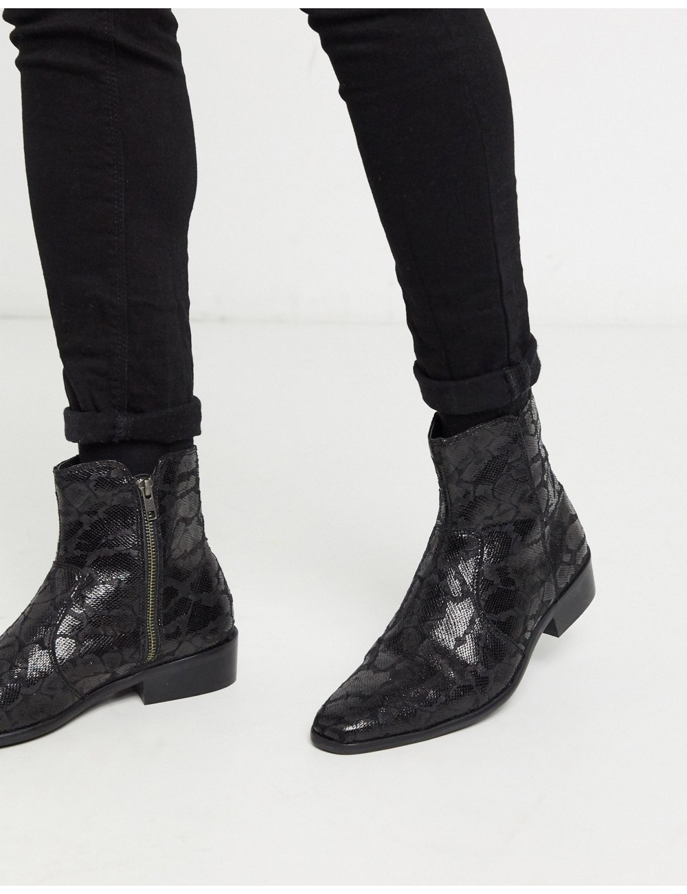 Topman faux leather boot...