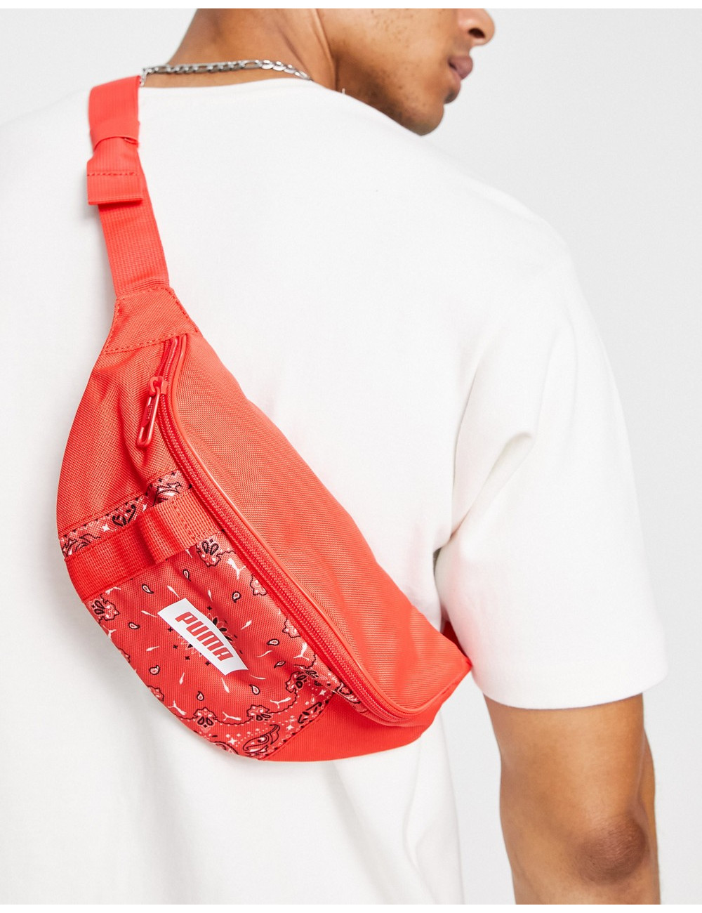 Puma paisley bum bag in red