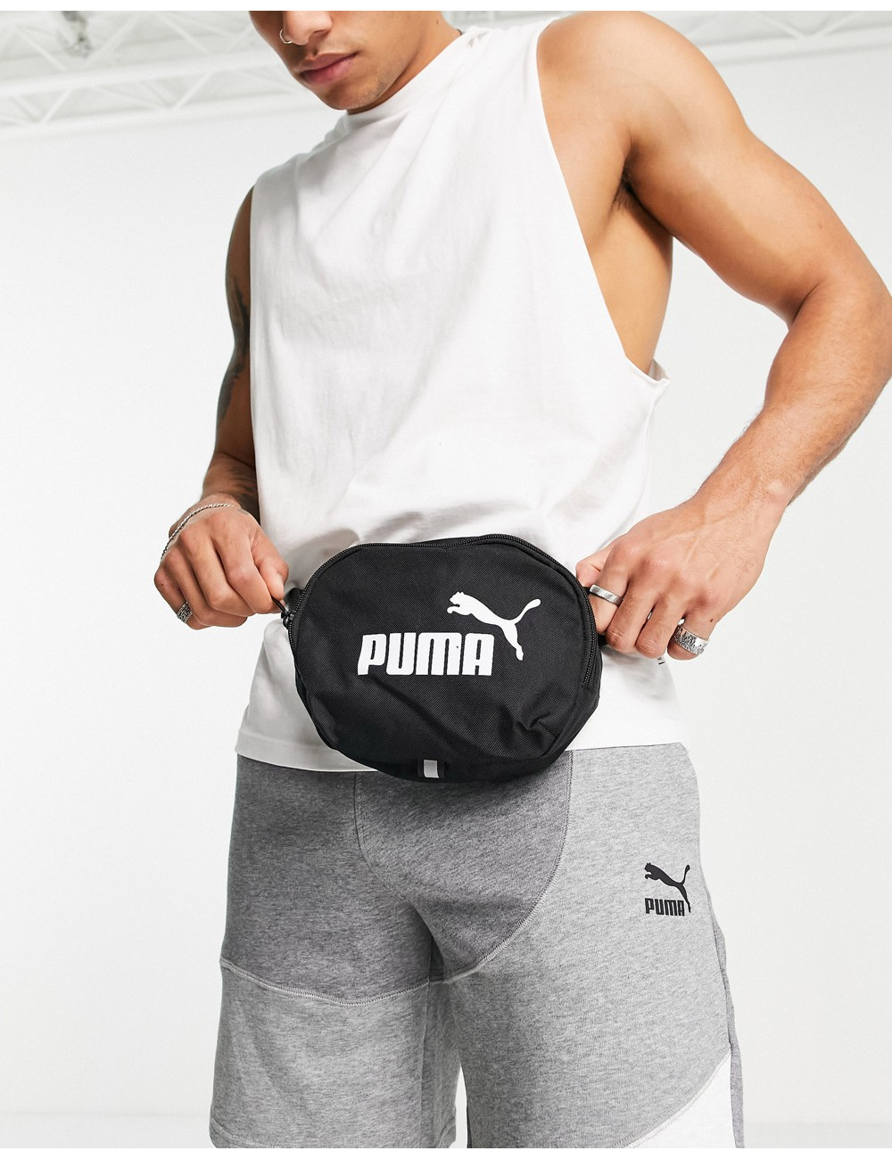 Puma phase waist bag in black