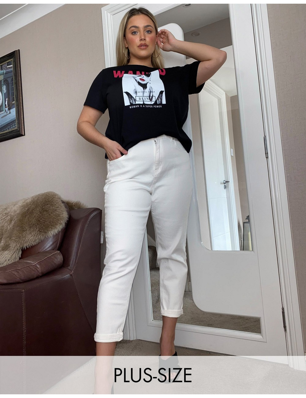 Simply Be Demi mom jeans in...