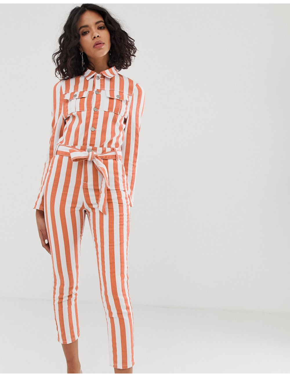 FAE fitted stripe boilersuit