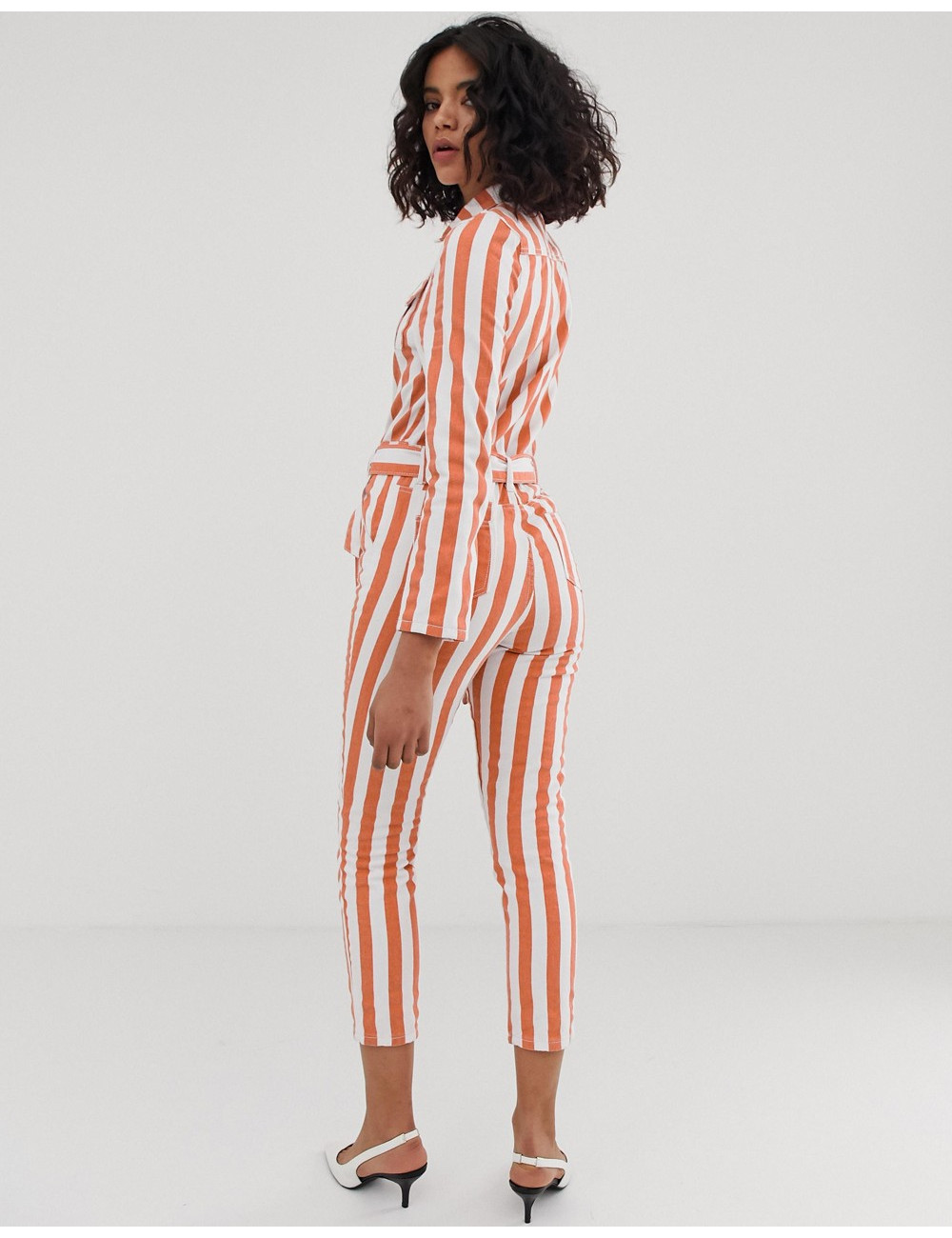 FAE fitted stripe boilersuit