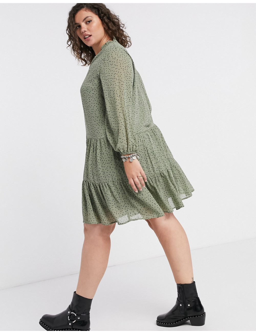 Only Curve smock dress in...