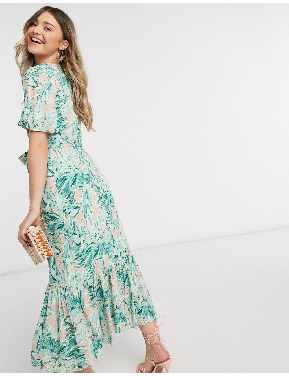 Y.A.S wrap maxi dress with...