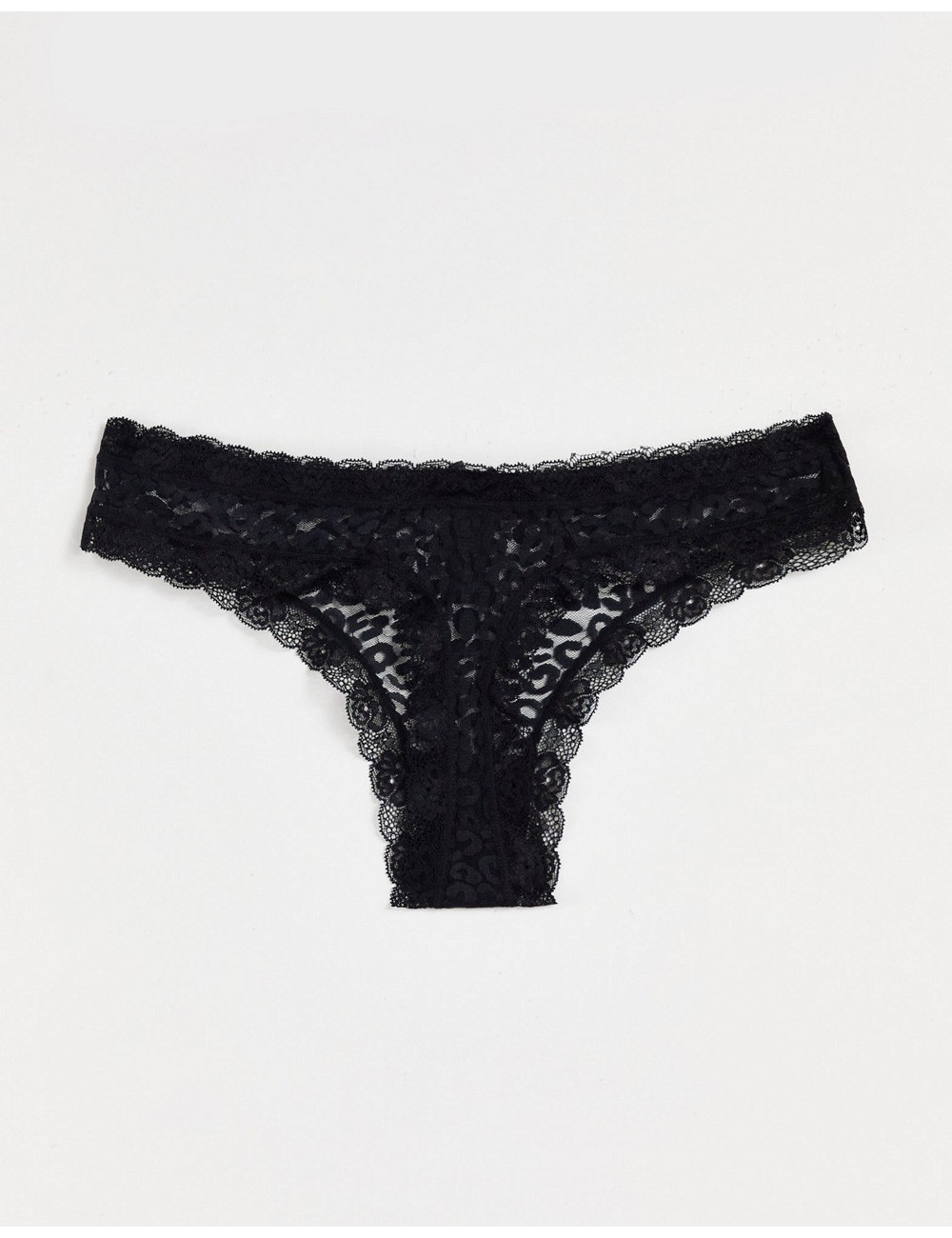 New Look lace thong in black