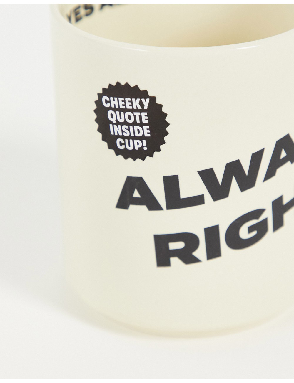 Typo mug with slogan...
