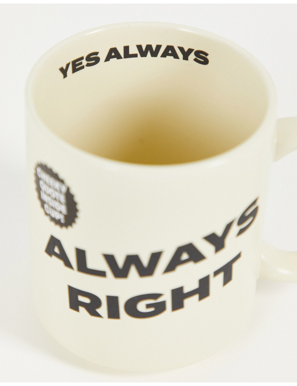 Typo mug with slogan...