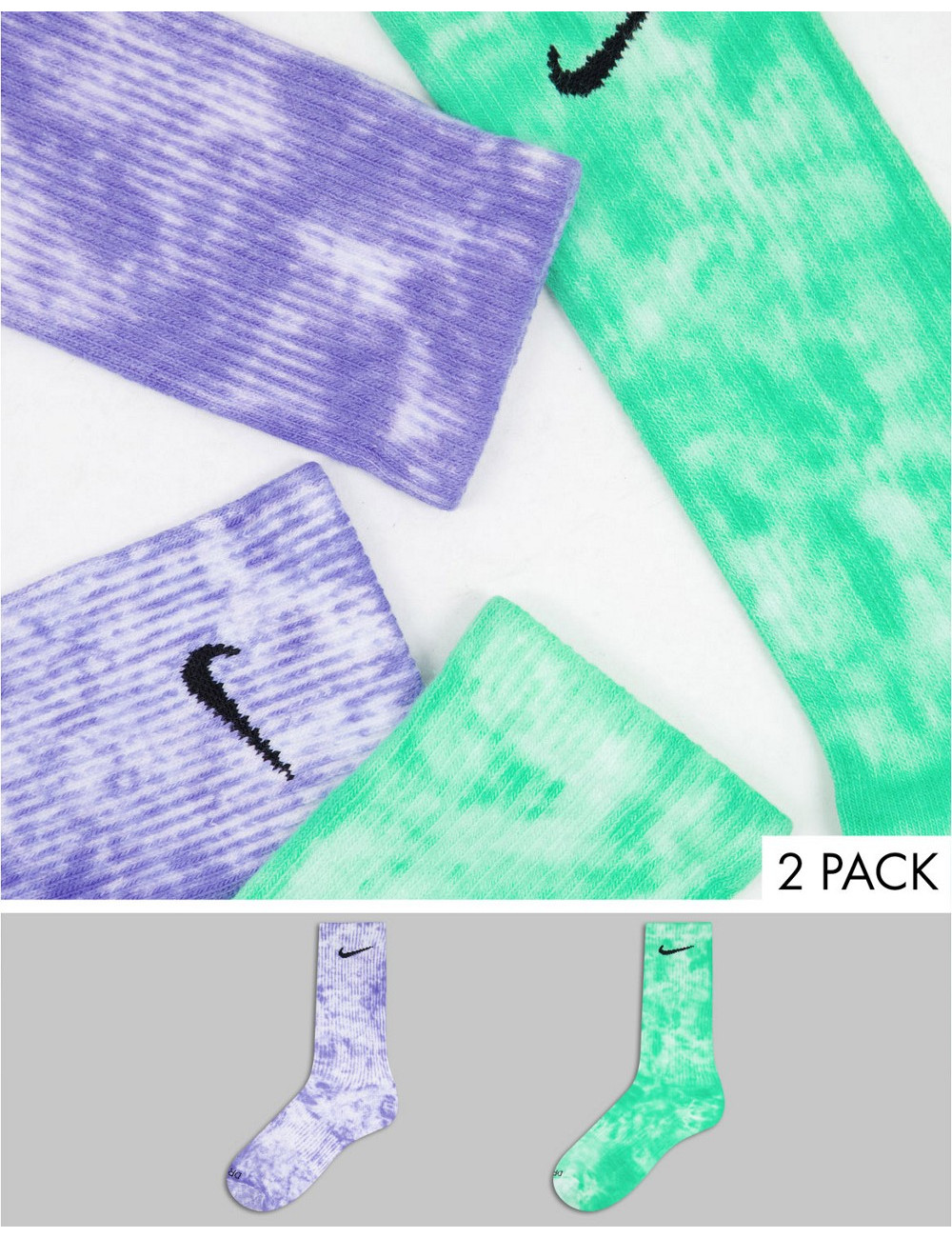 Nike tie dye 2 pack socks...
