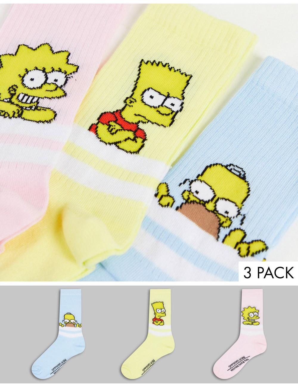 ASOS DESIGN 3 pack Simpsons...
