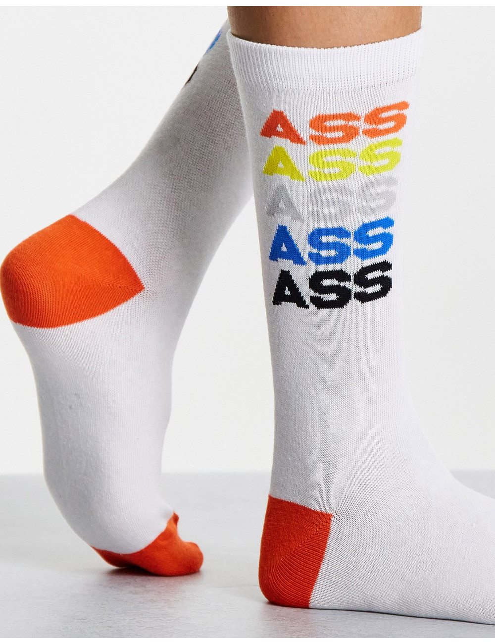 Typo socks with rainbow...