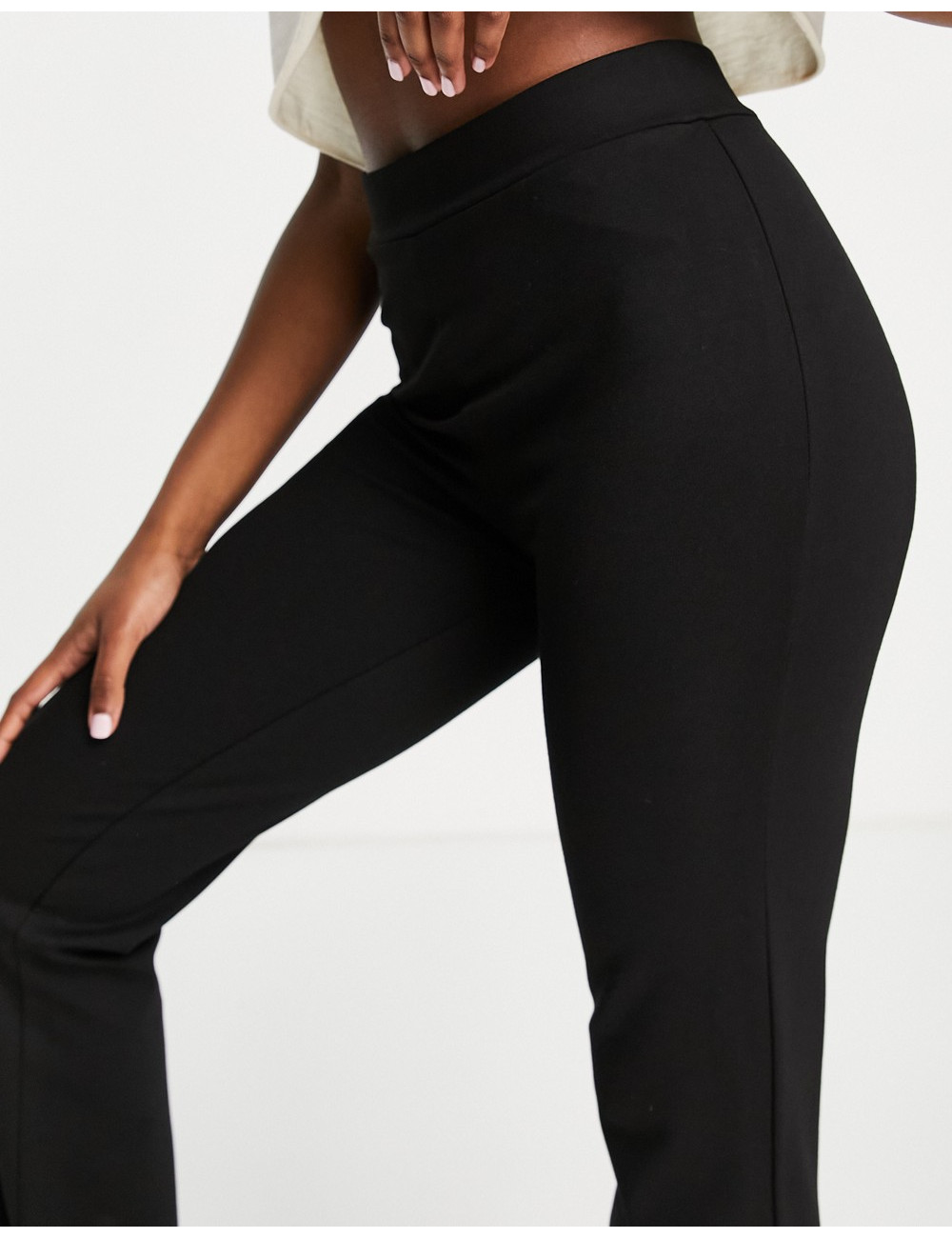 JDY flared trousers in black