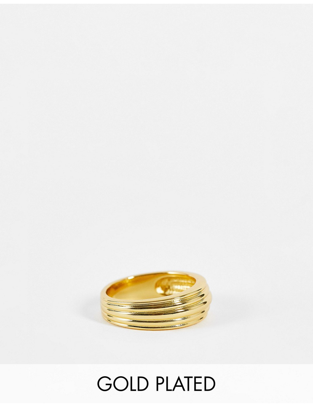 Orelia ridged ring in gold...