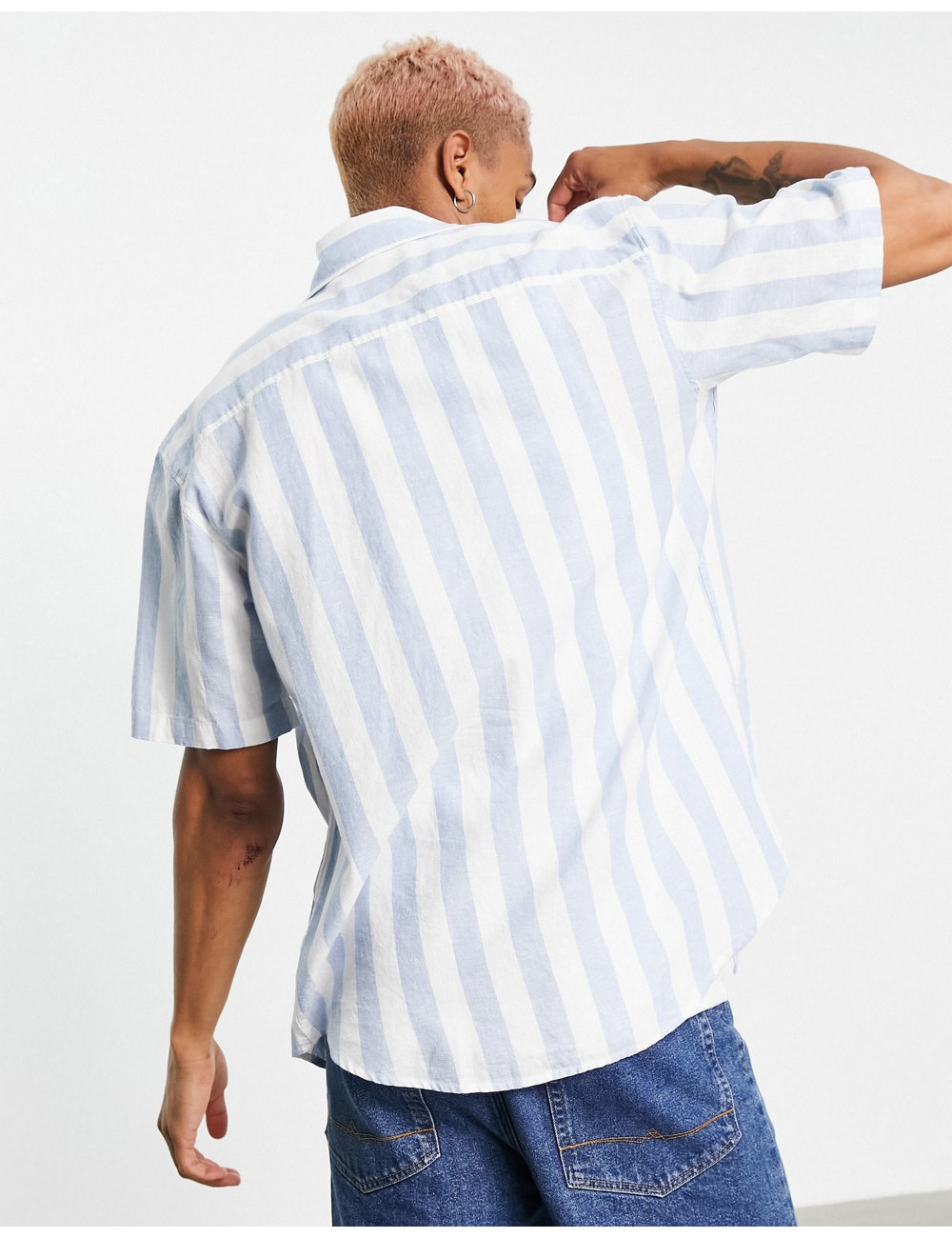 Pull&Bear stripe shirt in blue