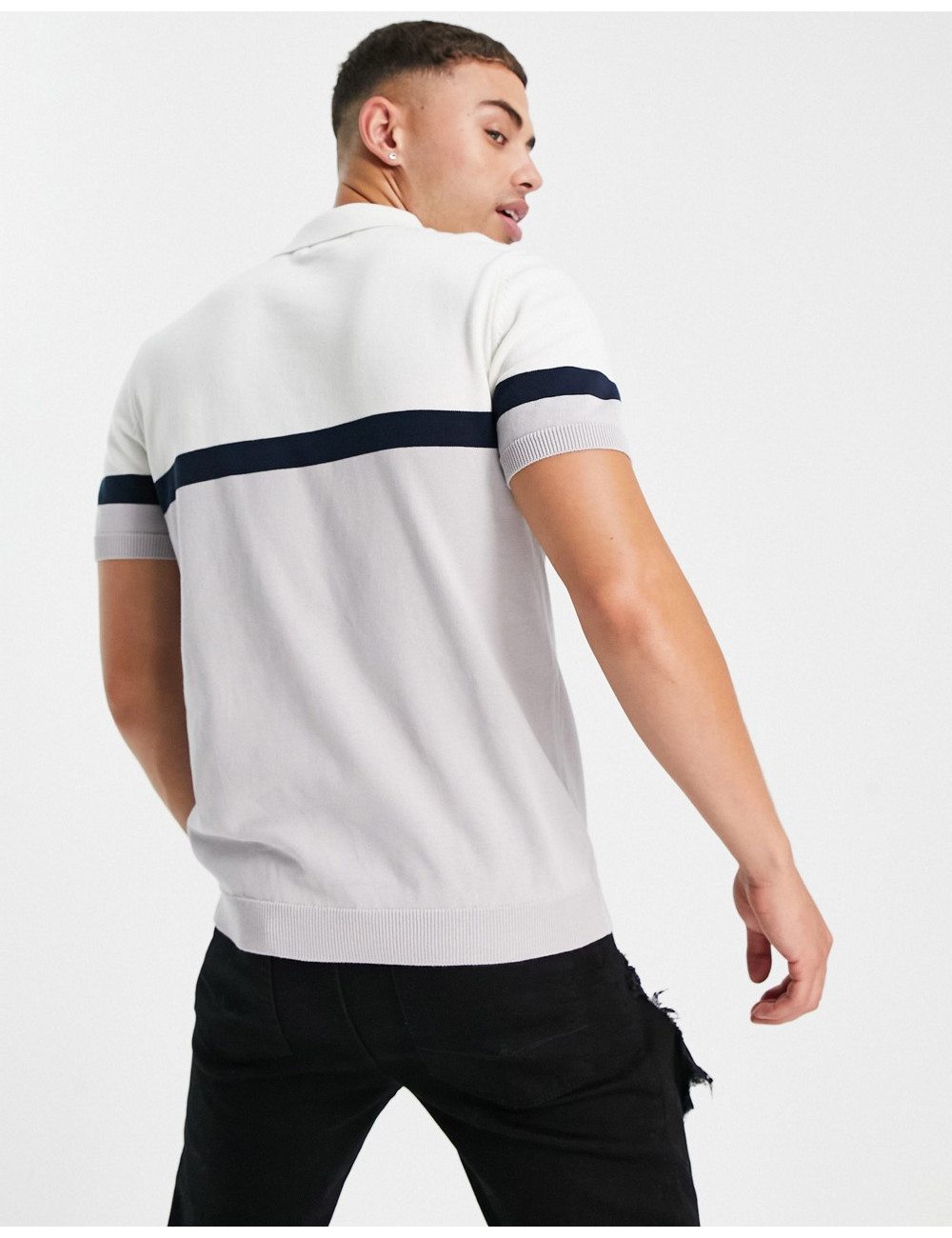 Topman knitted panelled...