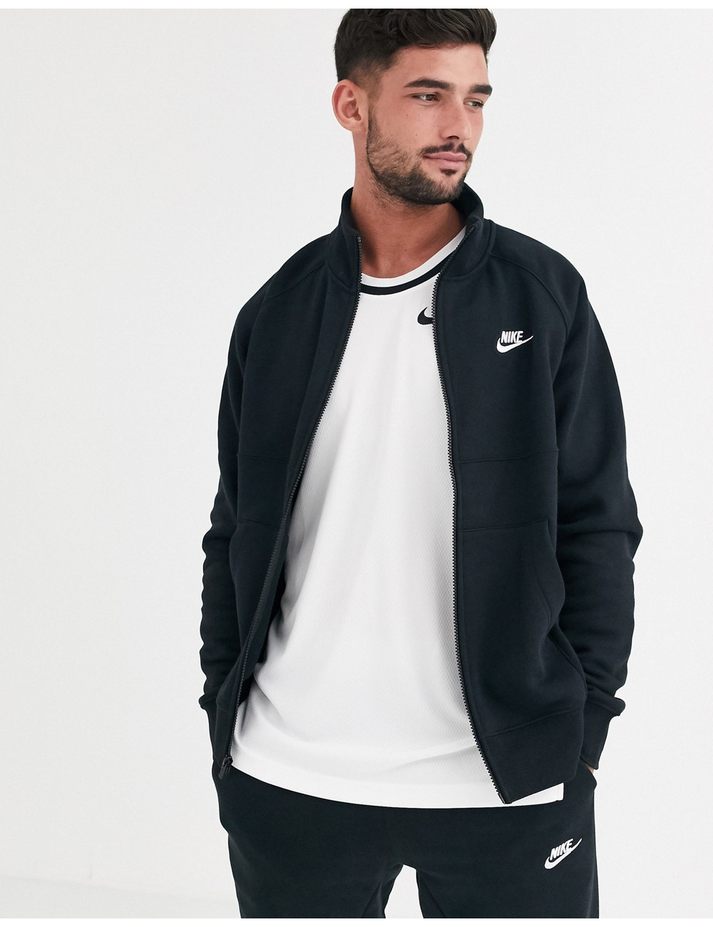 Nike fleece tracksuit in black