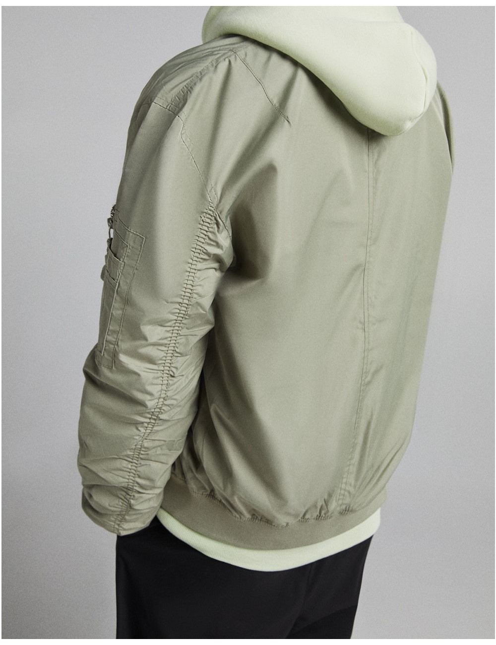 Bershka bomber jacket in khaki