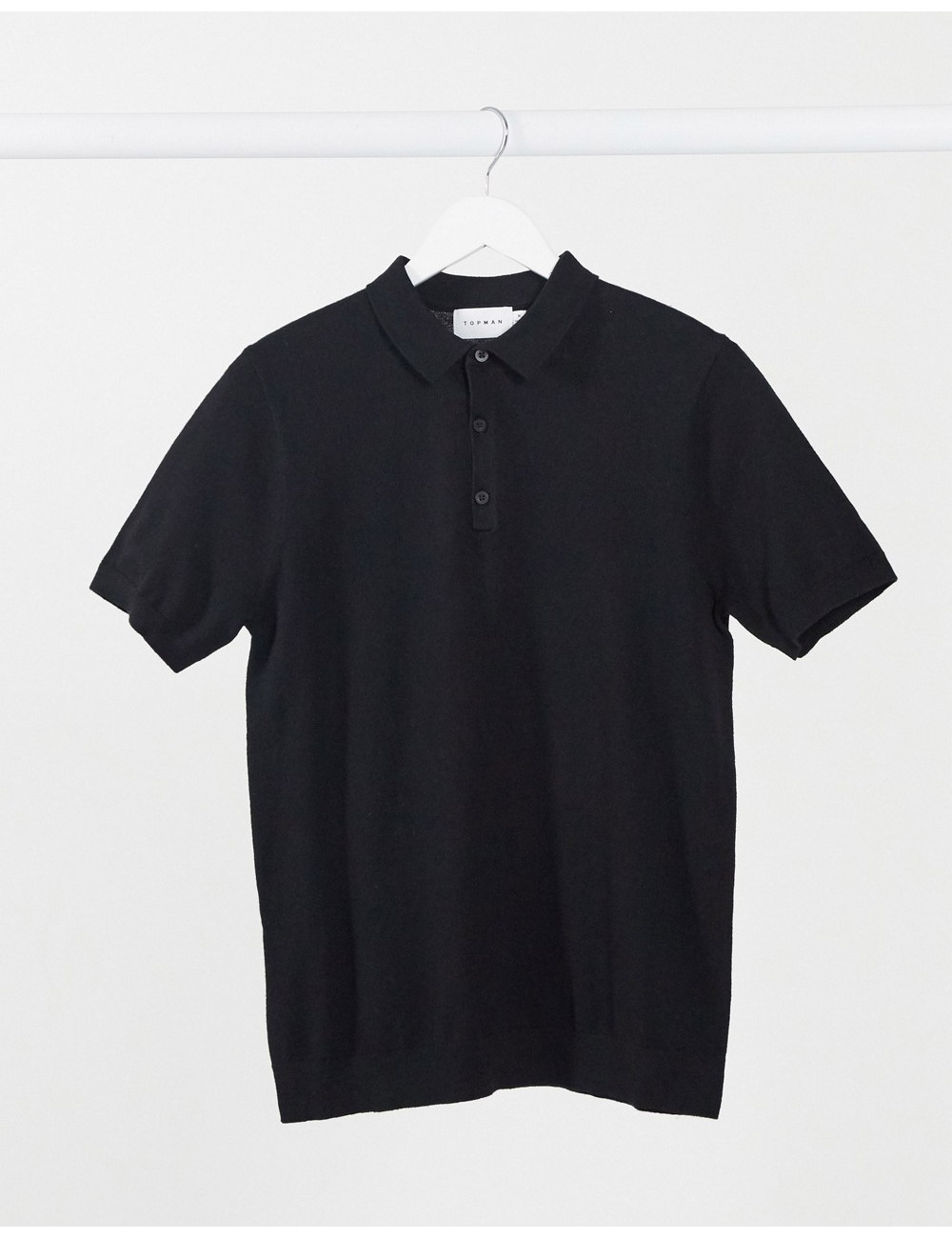 Topman knitted polo in black