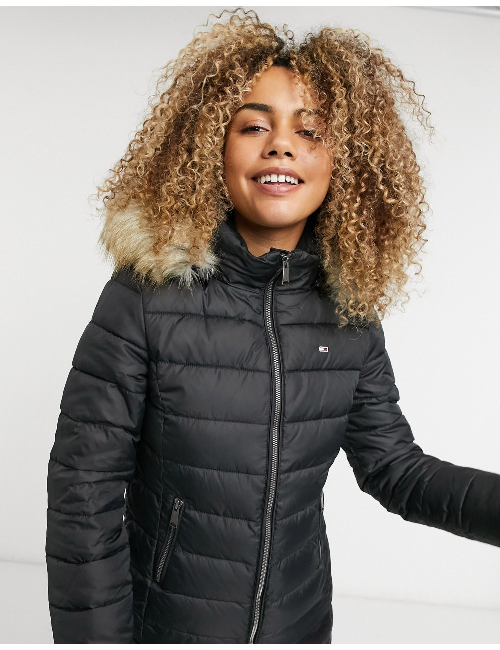 Tommy Jeans faux fur hooded...