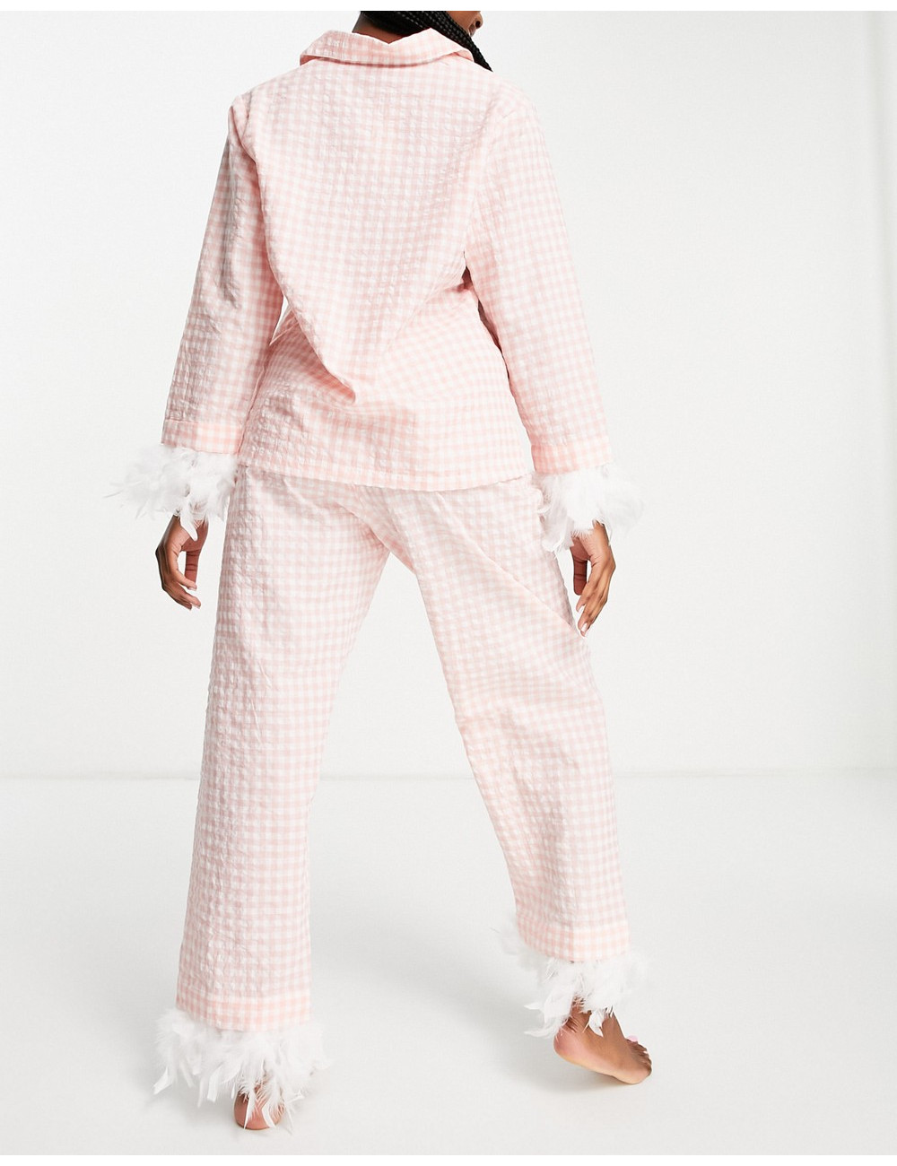 Night pink gingham pyjama...